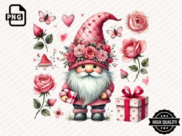 Download Watercolor Valentines Gnome Clipart PNG - Clipart Collection