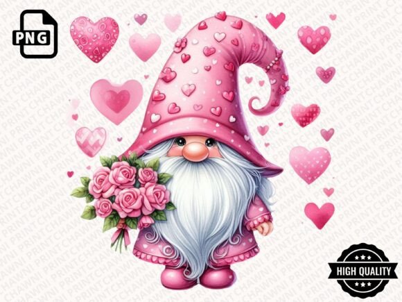 Download Watercolor Valentines Gnome Clipart PNG - Clipart Collection