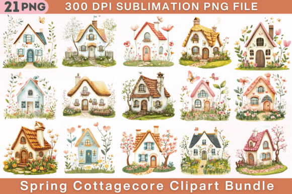 Download Spring Cottagecore Clipart Bundle - Clipart Collection