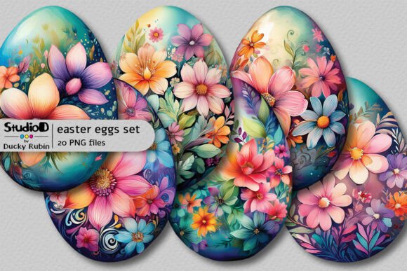 Download Watercolor Eggs Clipart Set - Floral - Clipart Collection