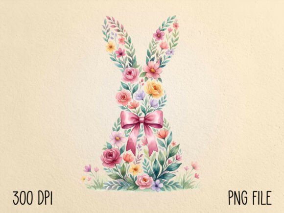 Download Floral Easter Bunny Sublimation PNG - Sublimation Collection