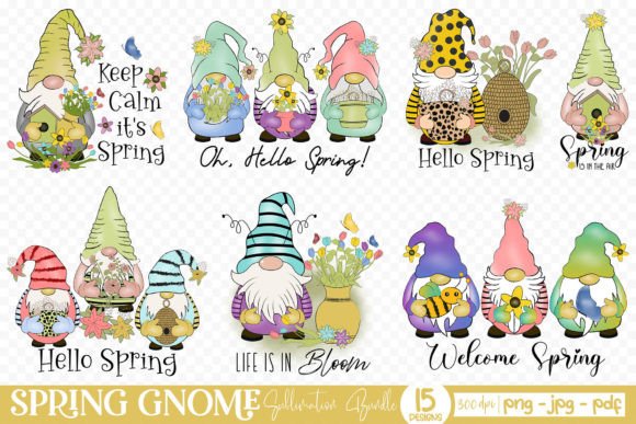 Download Spring Gnome PNG Sublimation Bundle - Sublimation Collection