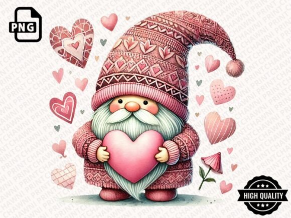 Download Watercolor Valentines Gnome Clipart PNG - Clipart Collection